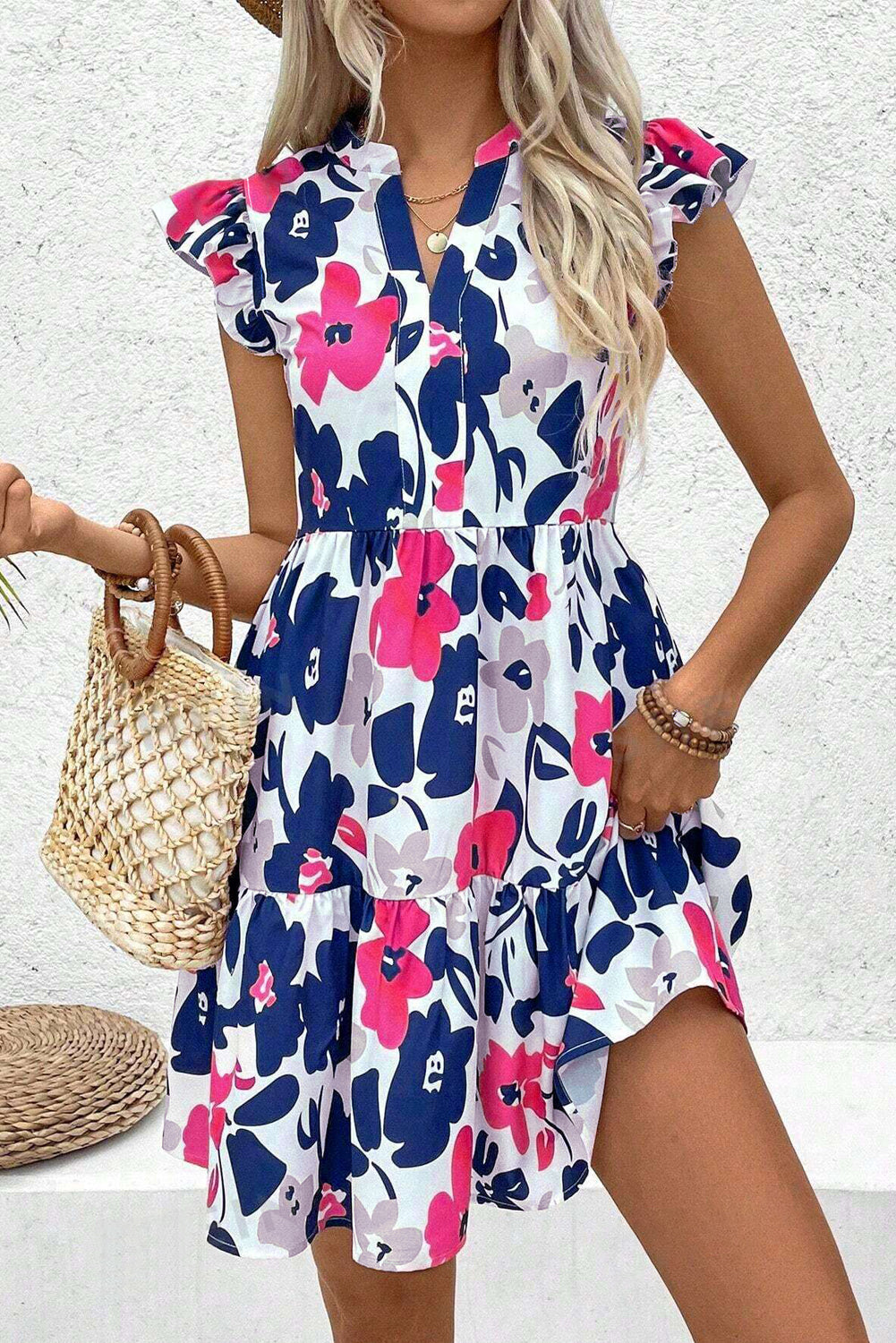 Fashion Floral Print Mini Dress image 3