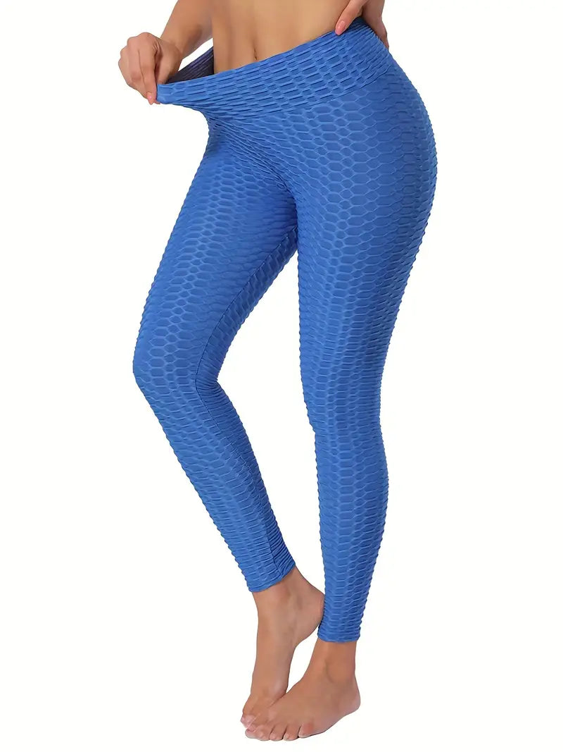 Women's High Waist Honeycomb Butt Lifting Yoga Leggings - XXL image 1