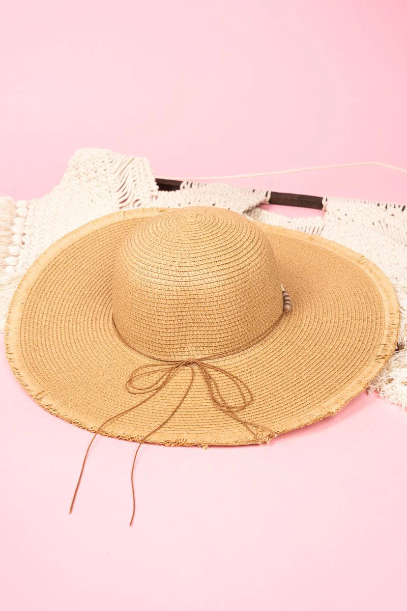 TROPICAL WATERS TAUPE FLOPPY SUN HAT image 1