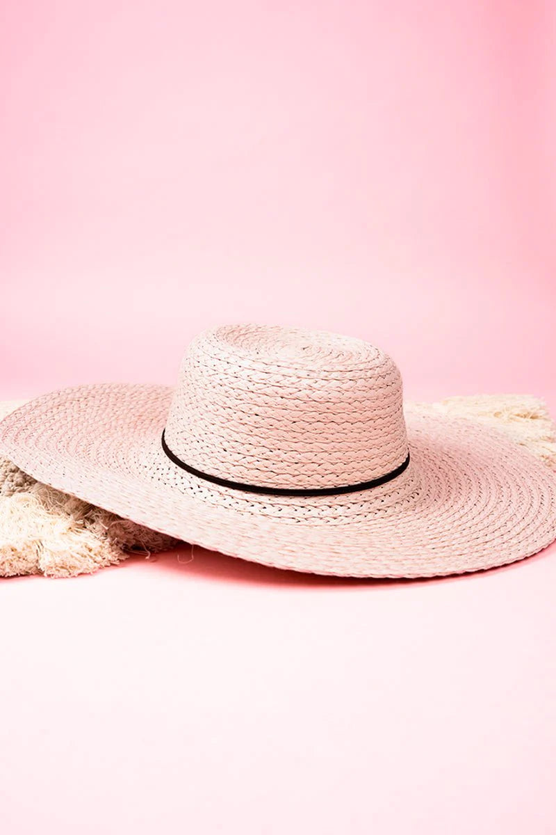 SUN AND SAND PINK FLOPPY STRAW HAT image 1