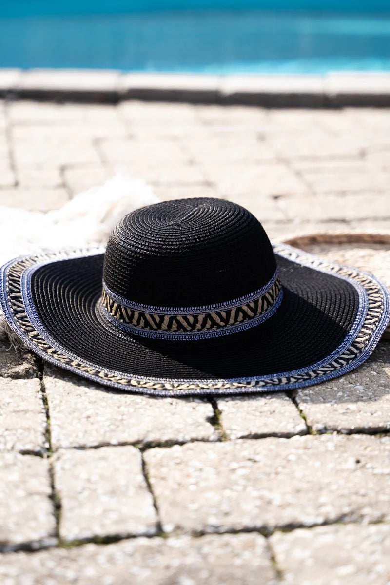 RIVIERA BEACH FLOPPY SUN HAT, BLACK image 0