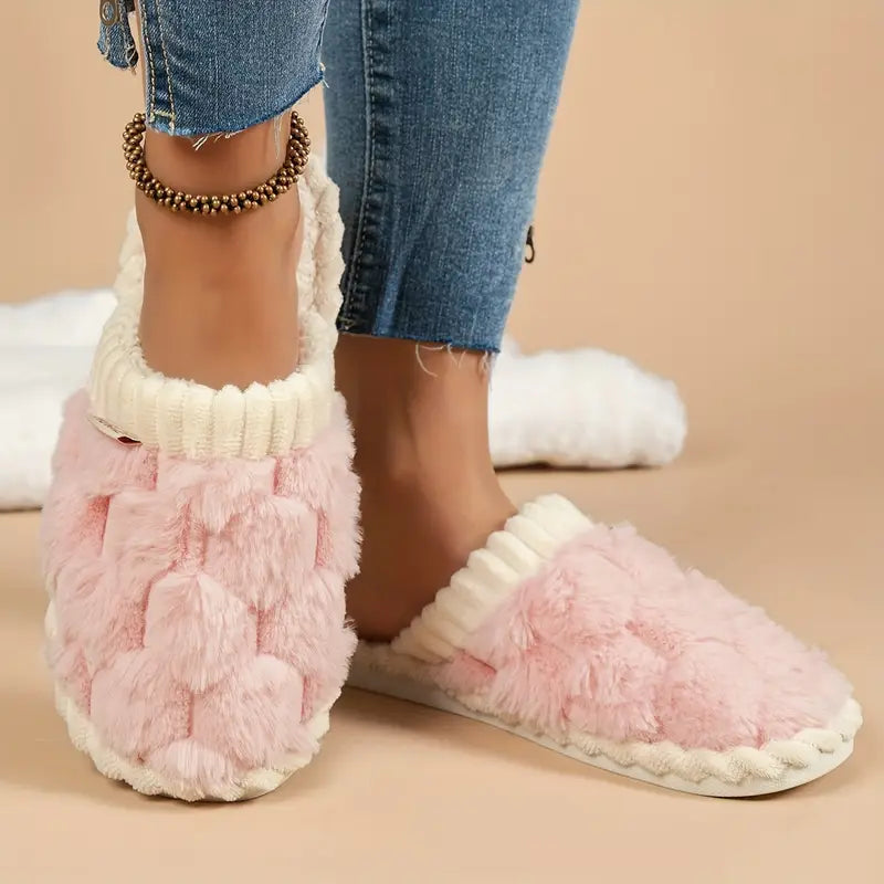 Pink Chic Women's Winter Plush Slippers image 0