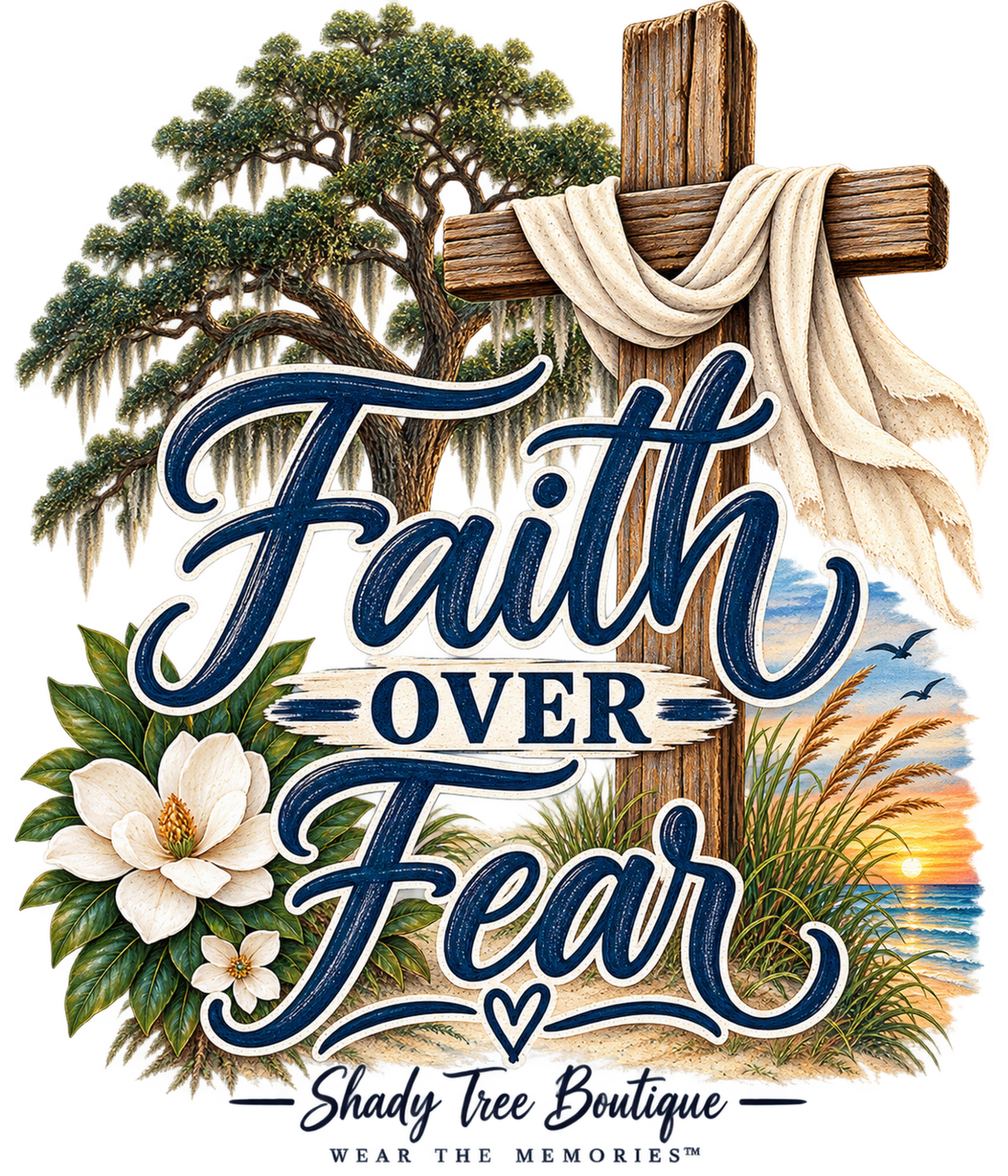 Faith Over Fear tote design