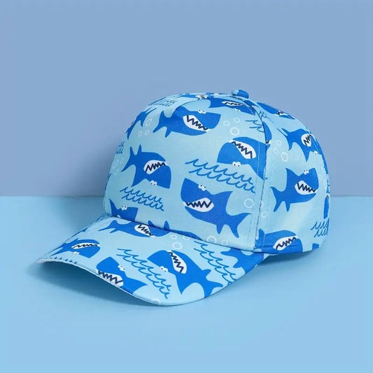 Kids light blue"Shark" hat image 0