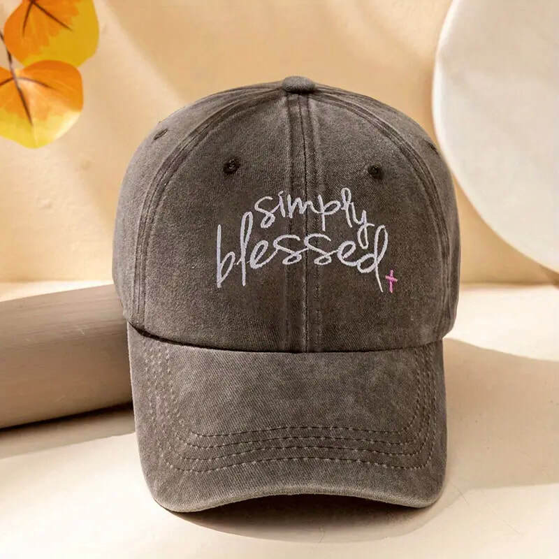 "Simply Blessed" Distressed Hat image 0
