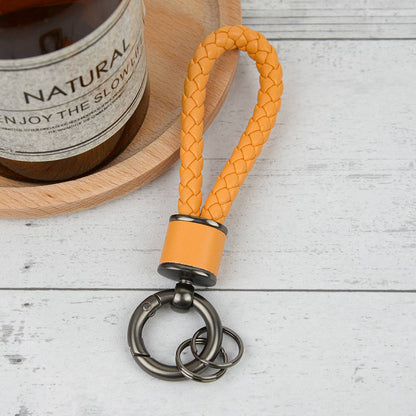 Handmade Braided Leather Keychain