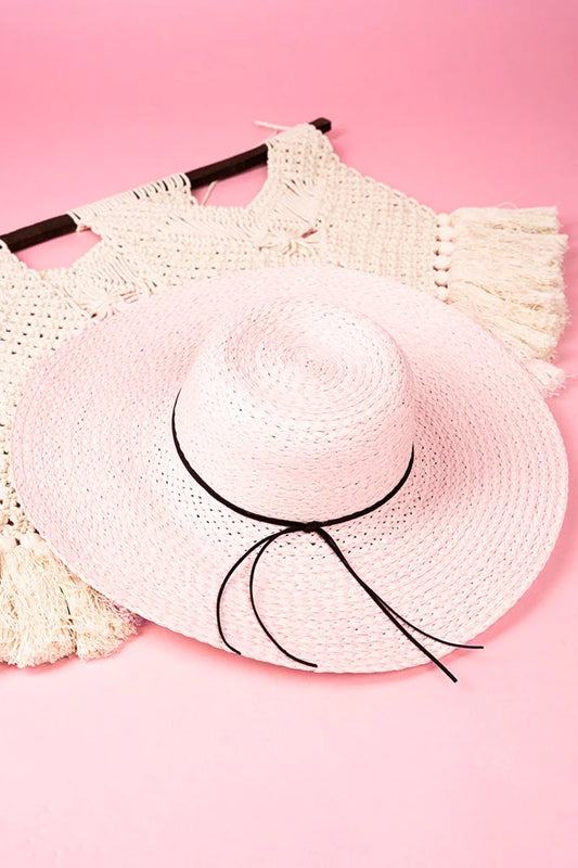 SUN AND SAND PINK FLOPPY STRAW HAT image 0