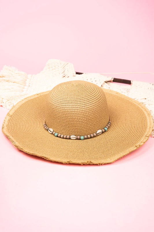 TROPICAL WATERS TAUPE FLOPPY SUN HAT image 0