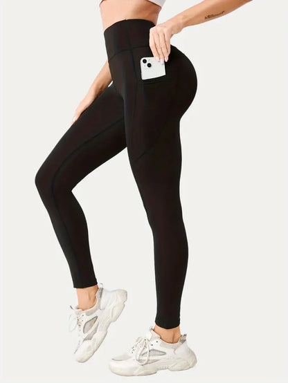 Wide Waistband Sports Leggings, Comfortable Fitness Workout -XXL image 1