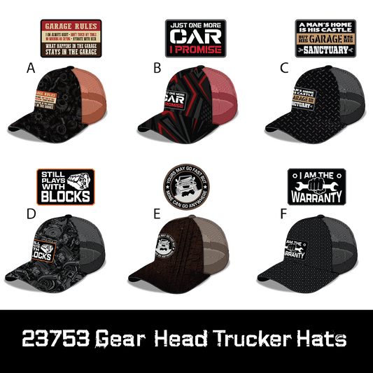 Trucker Baseball Hat Gear Head Hat Assortment - 6/Pack
