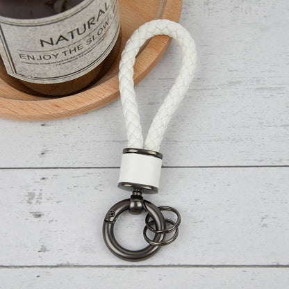 Handmade Braided Leather Keychain