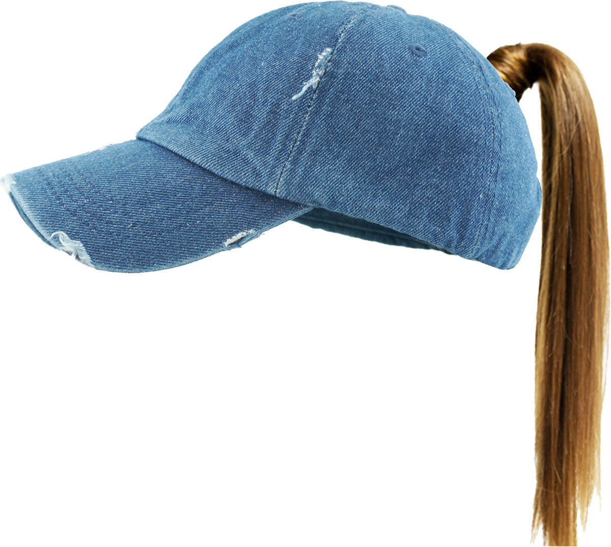 Denim Blue Ponytail Hat image 0