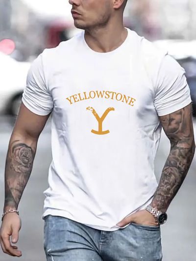 Men's Casual Trendy Graphic Print Comfortable Crew Neck Short Sleeve T-shirt image 0