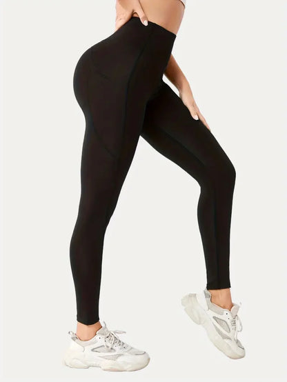 Wide Waistband Sports Leggings, Comfortable Fitness Workout -XXL image 0