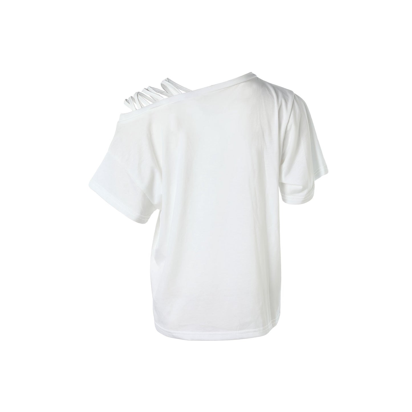 Women's Casual Cut Out Criss Cross T-Shirt image 1