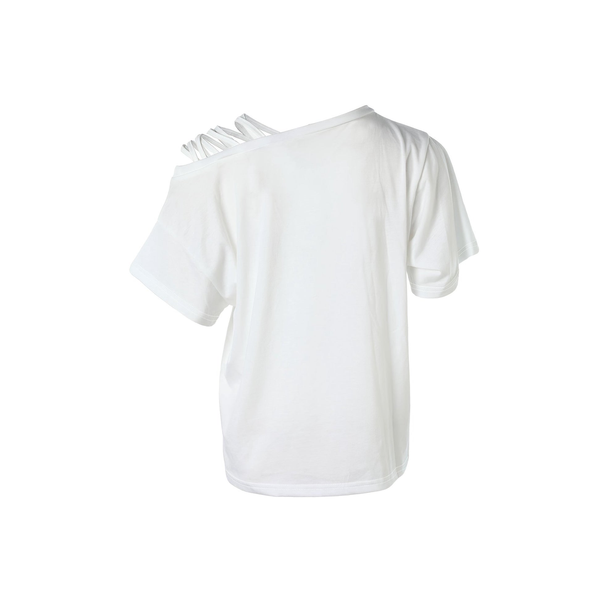 Women's Casual Cut Out Criss Cross T-Shirt image 1