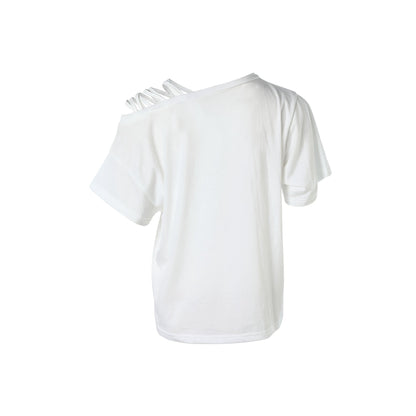 Women's Casual Cut Out Criss Cross T-Shirt image 1