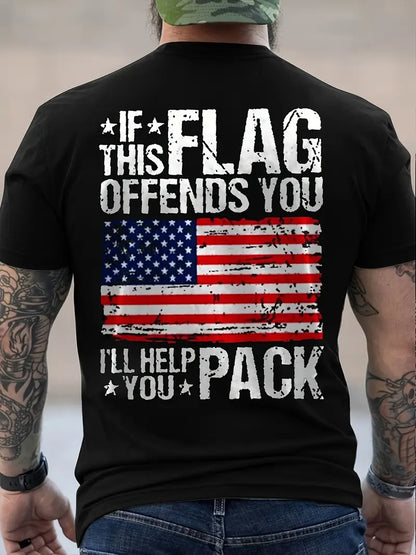 Patriotic American Flag Graphic T-Shirt image 0