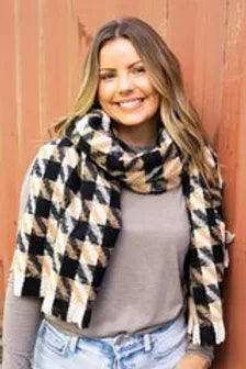 Appalachian Mountain Scarf, Ivory and Black