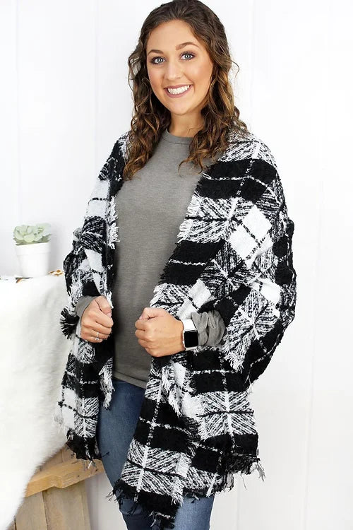 BRECKENRIDGE PLAID LONG BIAS CUT SCARF - RED