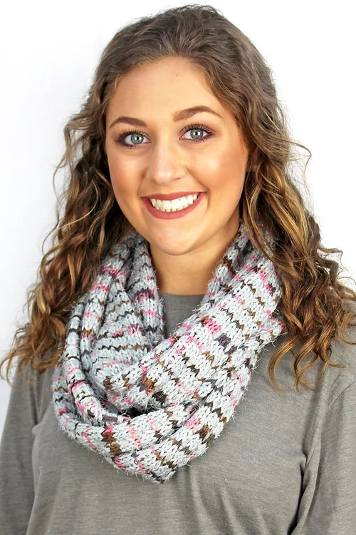 THE RIGHT DIRECTION INFINITY SCARF - GRAY