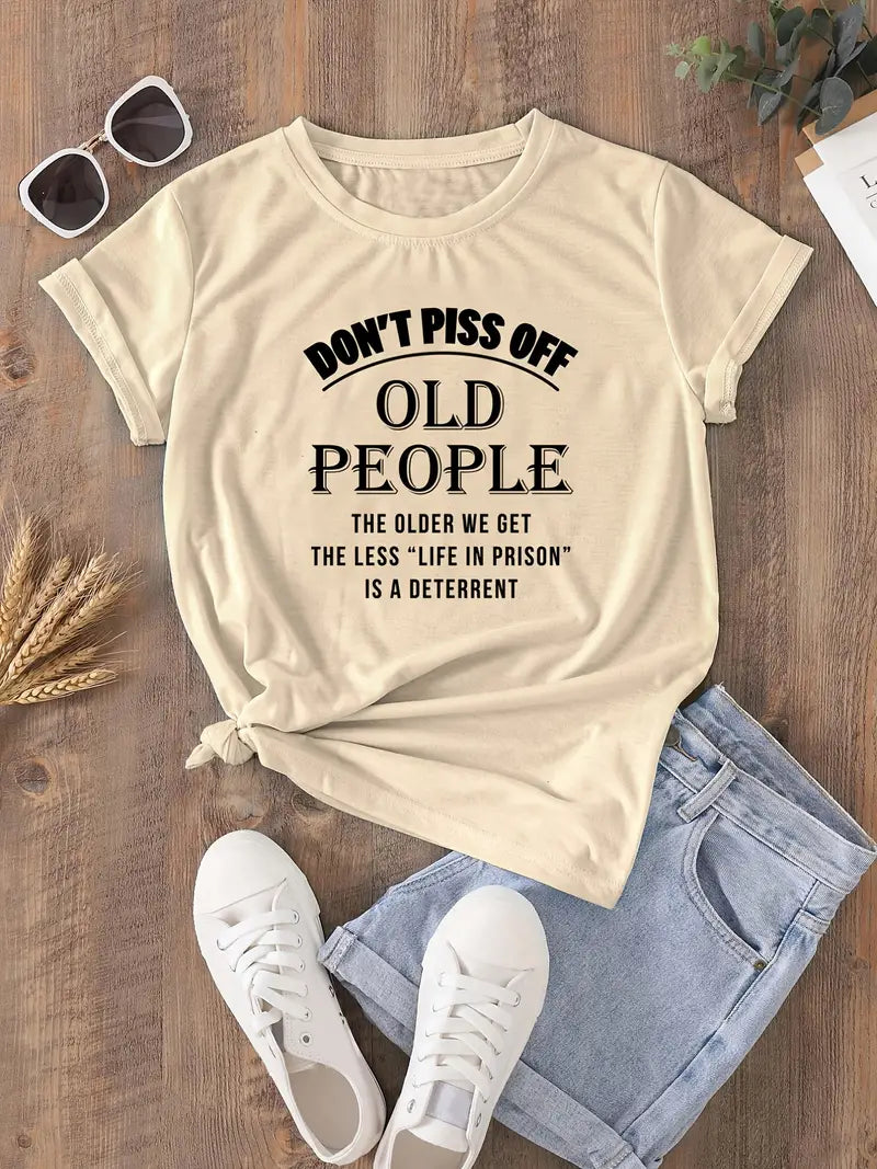 Dont Piss Off T-Shirt, Short Sleeve Crew Neck Casual Top image 0