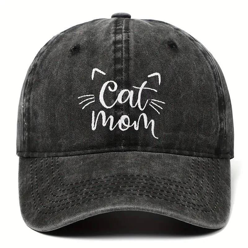 "Cat Mom" Hat - Dark Gray image 0