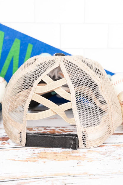 "Baseball Mom" Distressed Hat image 1