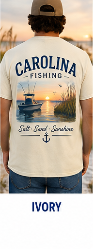 Carolina Fishing graphic tee in Ivory