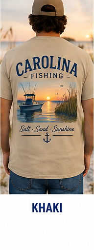 Carolina Fishing graphic tee in Khaki