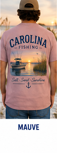 Carolina Fishing graphic tee in Mauve