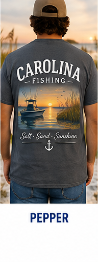 Carolina Fishing graphic tee in Pepper