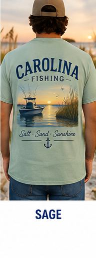 Carolina Fishing graphic tee in Sage