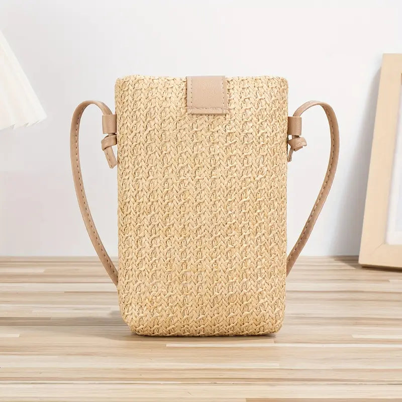 Lightweight Grass-Weave Crossbody Bag for Girls
