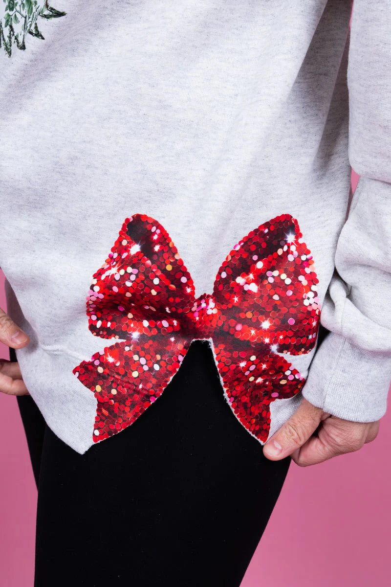 Side Bows Green Chinoiserie Tree  Crew Sweatshirt image 2